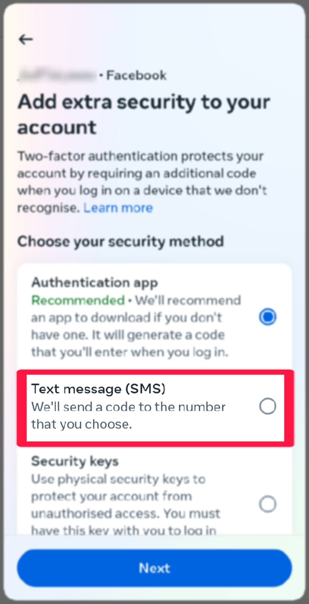 facebook extra security